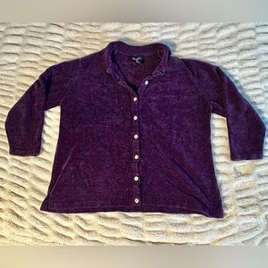denim&co ★ vintage dark purple corduroy button down shirt